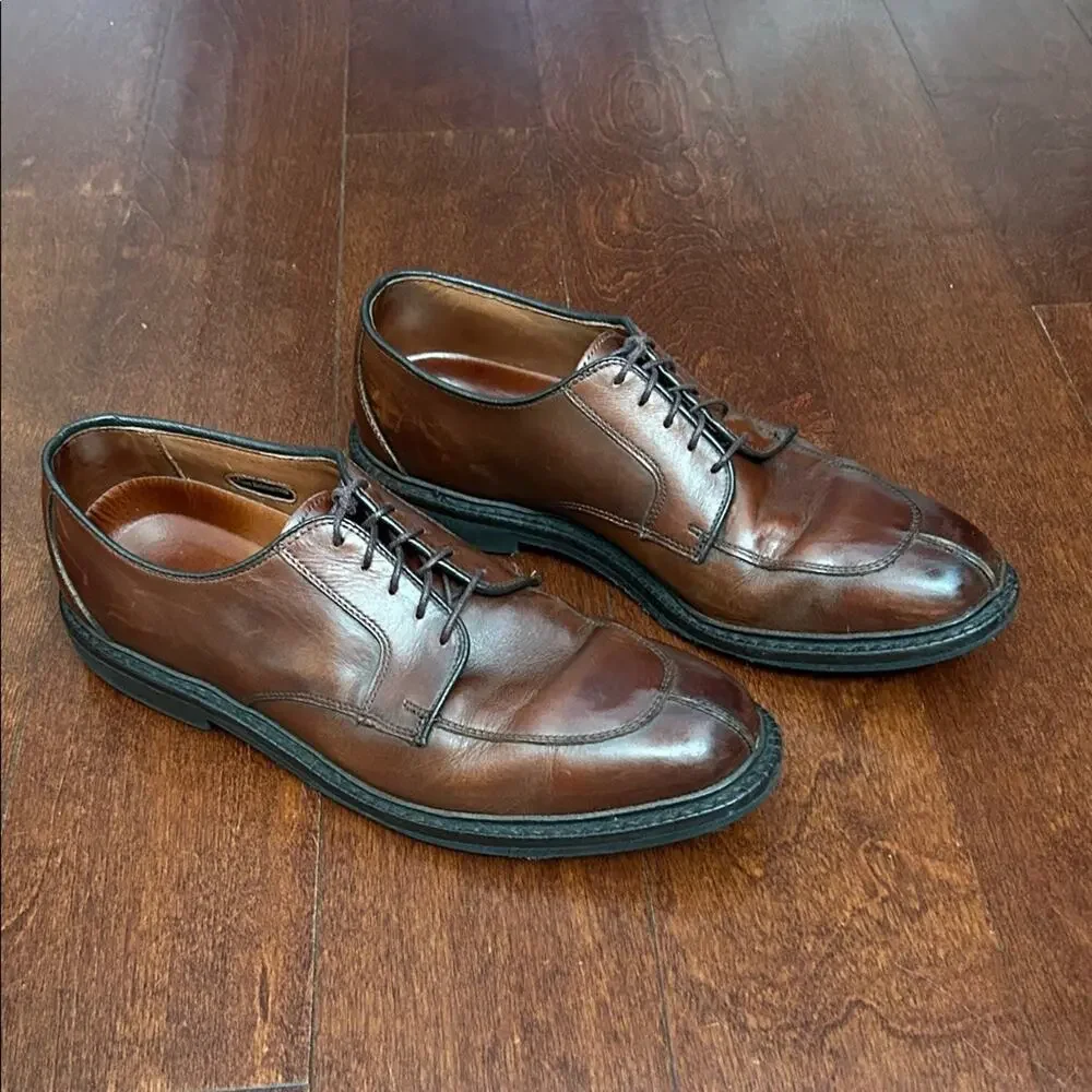 Allen Edmonds Brown Leather Derby Oxfords, Size 10